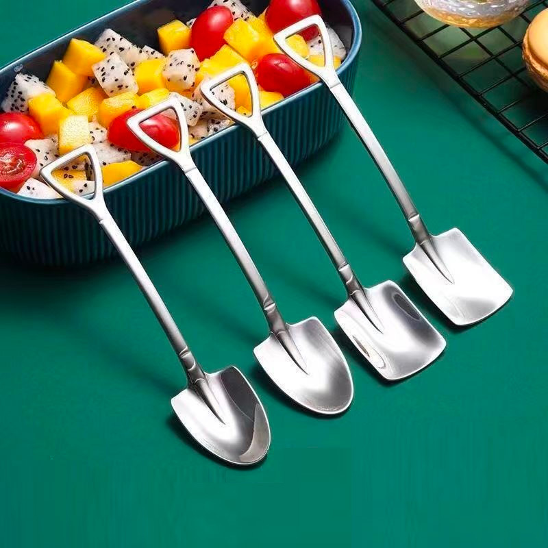 dropship 4pcs/10pcs Spoons; Stainless Steel Shovel Spoon; Home Kitchen Supplies