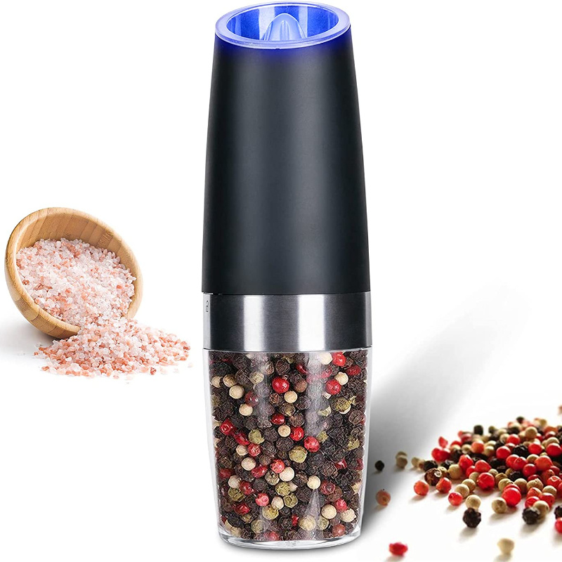 dropship Electric Salt and Pepper Grinders Stainless Steel Automatic Gravity Herb Spice Mill Adjustable Coarseness Kitchen Gadget Sets
