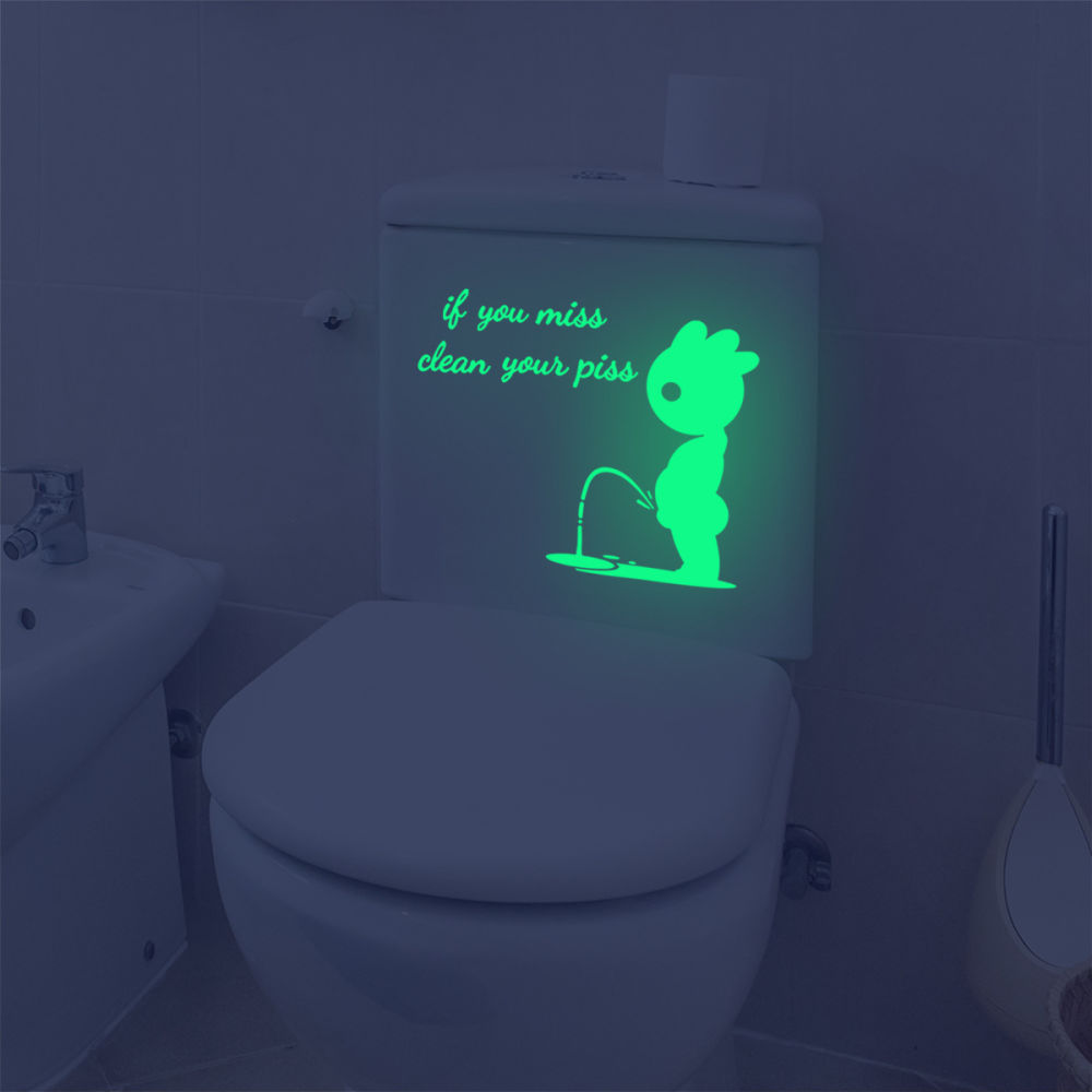 dropship 1 Sheet Figure Graphic Luminous Toilet Sticker