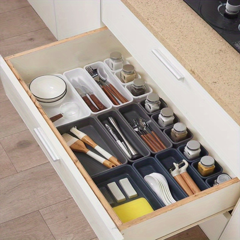dropship 8pcs Home Drawer Organizer; Multipurpose Plastic Storage Box; Tableware Storage Container; Medicine Box; Office Supplies Storage & Organization; Free Combination Small Objects Finishing Box