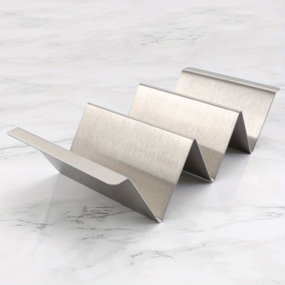 dropship 2pcs Taco Holders; Stainless Steel Taco Bracket Tray; Mexican Tortilla Tray; Suitable For Baking; Dishwasher And Barbecue; Kitchen Accessories