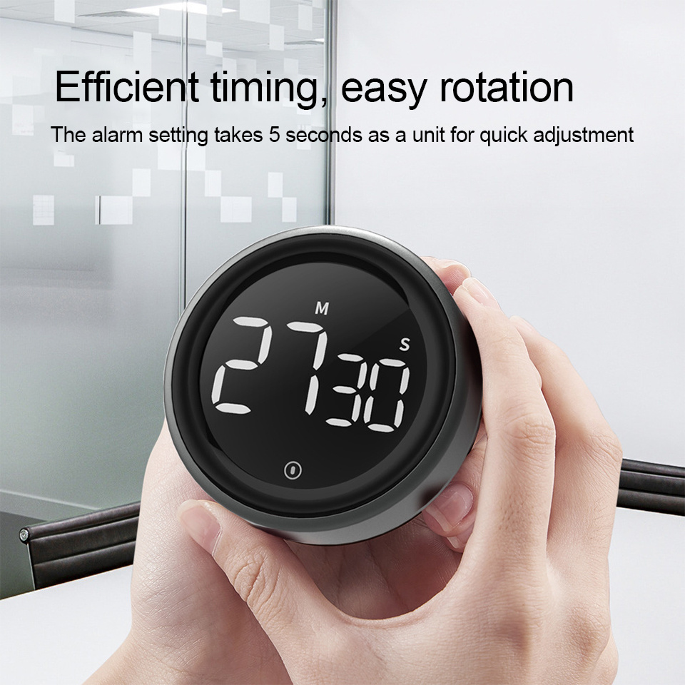 dropship Digital Timer LCD Screen Electronic Rotation Timing Reminder Alarm Clock Study Stopwatch Kitchen Baking Magnetic Countdown Timer