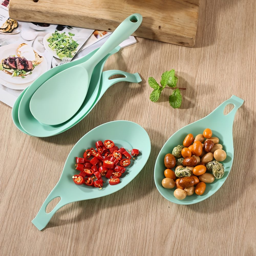 dropship 1/2pcs Silicone Utensil Rest With Drip Pad For Multiple Utensils; Heat-Resistant; Spoon Rest & Spoon Holder For Stove Top; Kitchen Utensil Holder For Ladles; Tongs & More