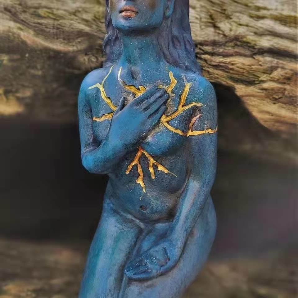 dropship Smurfs Self Healing Series Salvation Goddess Sculpture Resin Crafts Home Courtyard Decoration Car Gifts