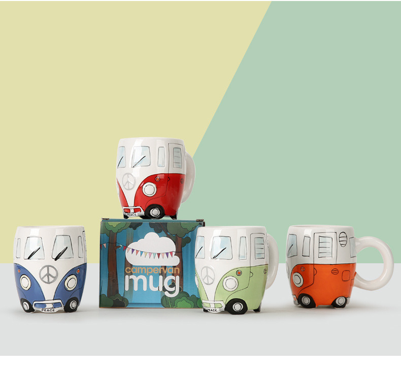 dropship Creative Ceramic Bus Cup Interesting Milk Coffee Mug