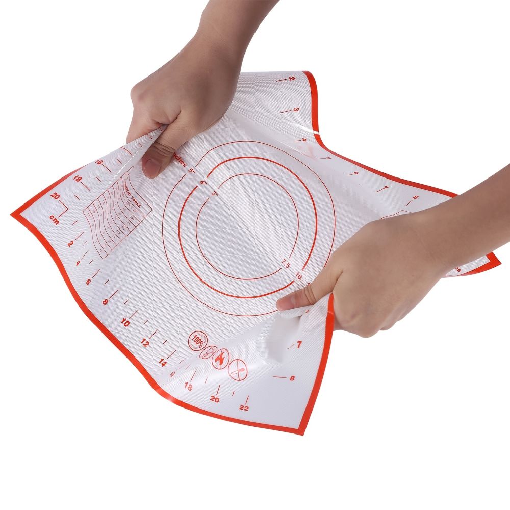 dropship 1pc Silicone Kneading Board; Thicken Multifunctional Non-stick; Roll Up Receive Kneading Pad; 40*60cm/15.7*23.6in; 26*29cm/10.2*11.4in