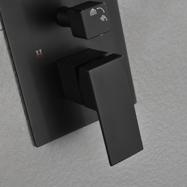 dropship Matte Black Shower Set System Bathroom Luxury Rain Mixer Shower Combo