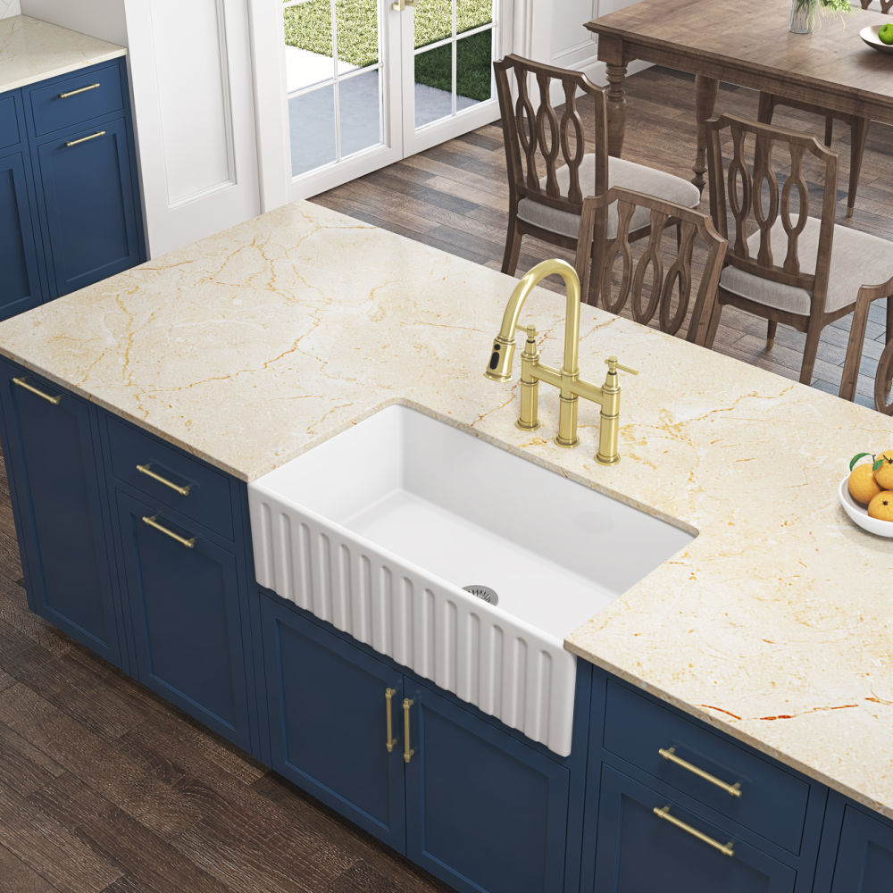 dropship Inch White Farmhouse Sink Deep Apron Sink Undermount Farmhouse Kitchen Sink Single Farm Sink