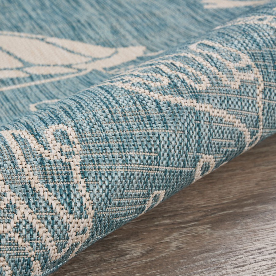 dropship Home Decor Coastal Bordered Coral Reef Indoor/Outdoor Accent Rug