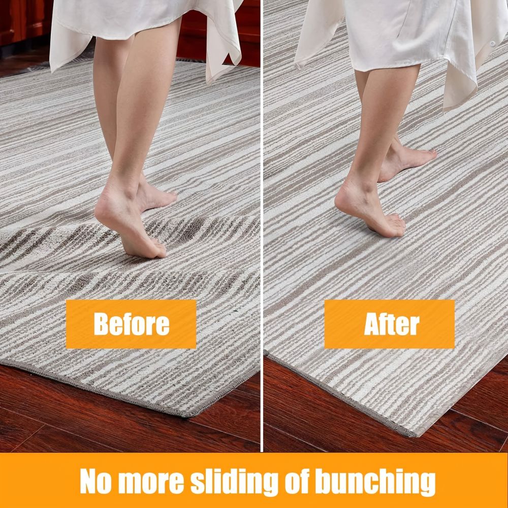dropship 8pcs Rug Gripper; Double Sided Non-Slip Rug Pads Rug Tape Stickers; Washable Area Rug Pad Carpet Tape Corner Side Gripper For Hardwood Floors And Tile