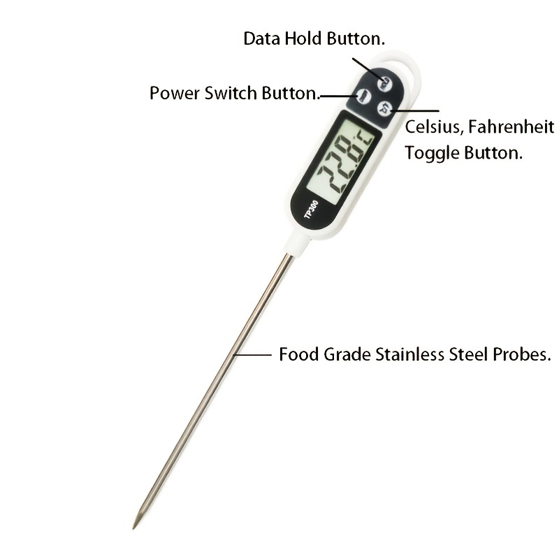 dropship 1pc; -58F°~572F°; 304 Food Grade Stainless Steel; Probe Type Electronic Thermometer
