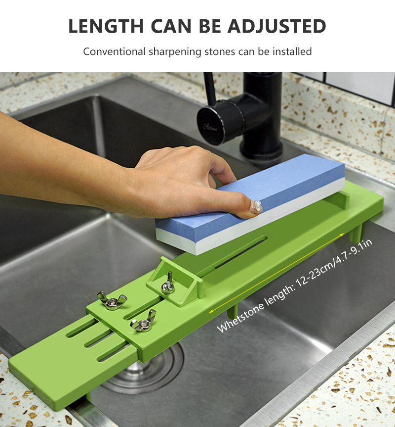 dropship 1pc Adjustable Over Sink Sharpening Stone Base Holder Retractable Non-slip Whetstone Grinding For Knife Sink Bridge Fits Kitchen