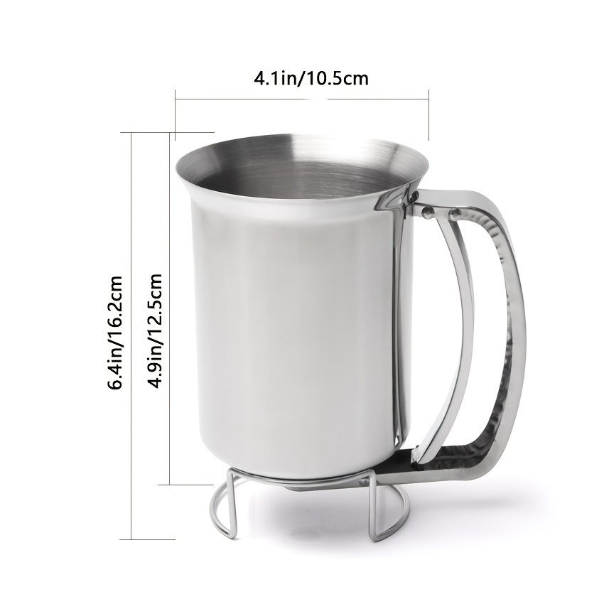 dropship 1pc Handheld Stainless Steel Batter Separator; Cupcake Batter Funnel; Batter Stirrer