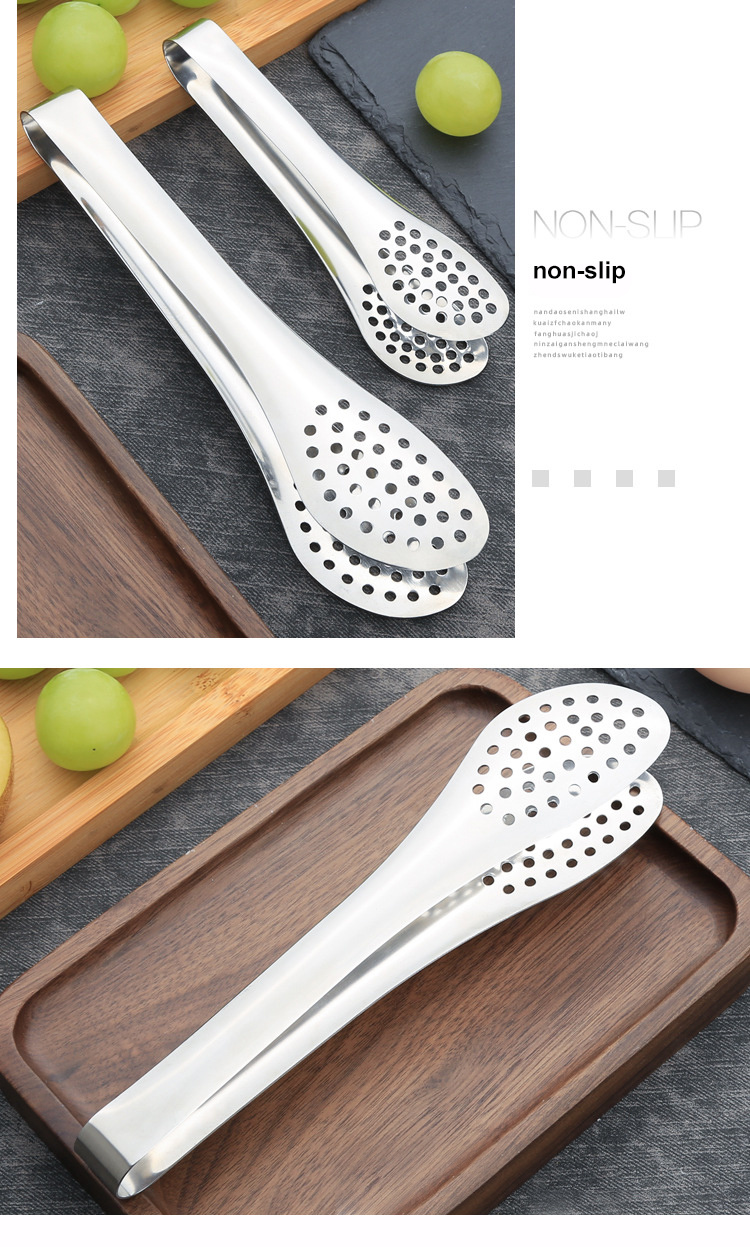 dropship 1PCS Kitchen utensils BBQ Food Clip kitchen Chief Tongs Stainless Steel Portable for Picnic Barbecue Cooking Articles
