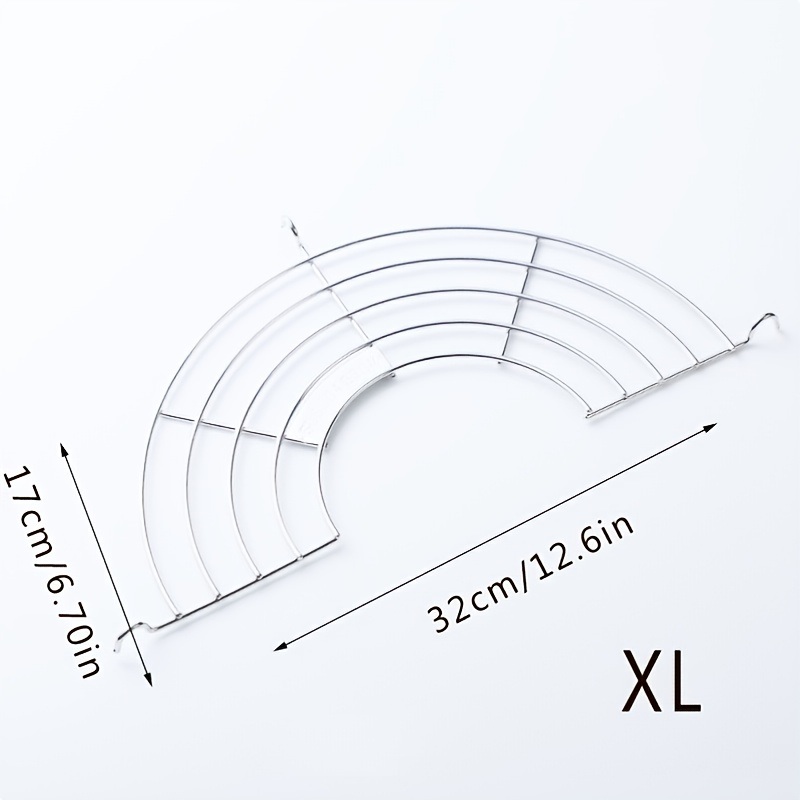 dropship 1pc; 304 Stainless Steel Semi-circular Oil Draining Rack; BBQ Frying Rack; Kitchen Steaming Rack; Oil Filter Insulation Rack