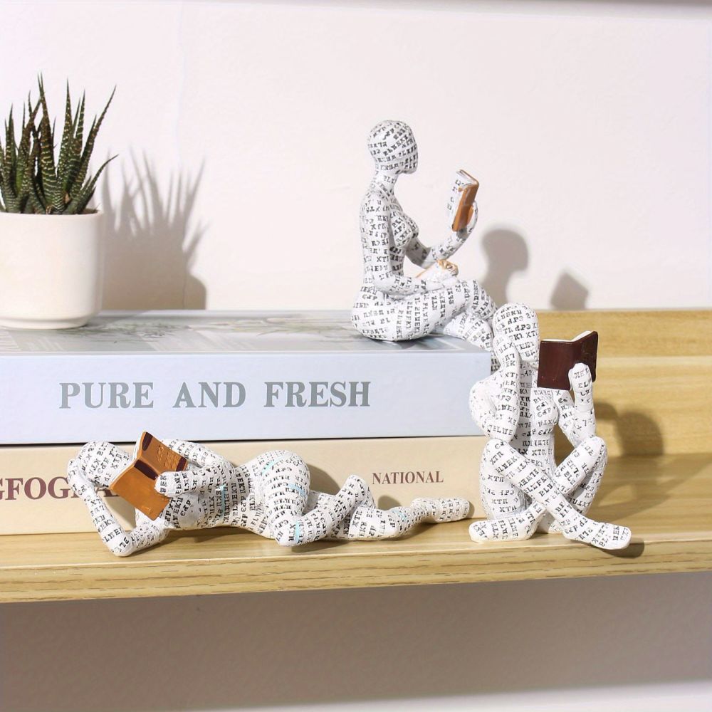 dropship 1pc Reading Figures Crafts, Resin Reading Women Sculpture Tabletop Desktop Ornaments, Gifts For Home Study Room Garden Decor Room Decor