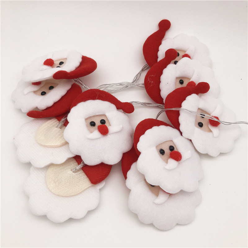 dropship 1.6M 10LED Santa Claus Snowflake Elk LED Light String Christmas Decoration 2021 Christmas Ornament New Year Xmas Gift Supplies