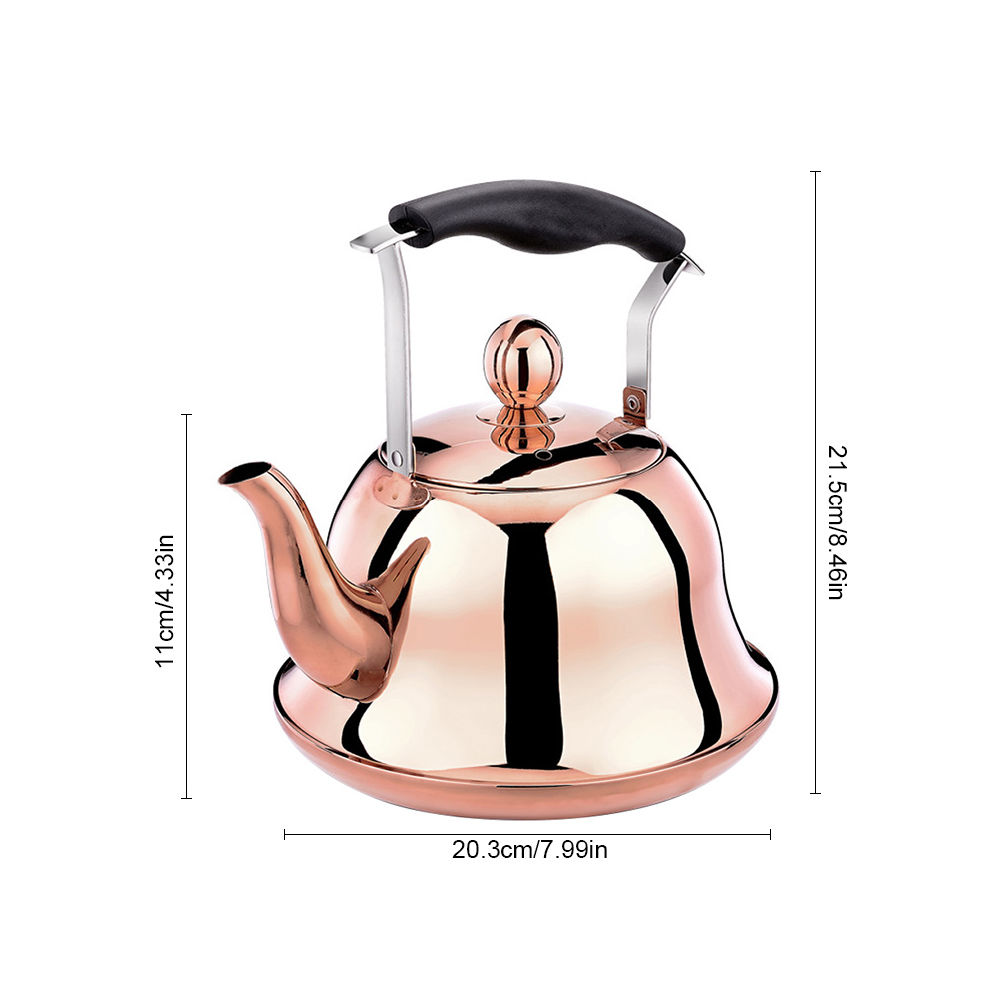 dropship 2L Whistling Kettle For Gas Stove Induction Cooker Stainless Steel Whistling Kettle Tea Kettle Water Bottle Coffee Tea Pot