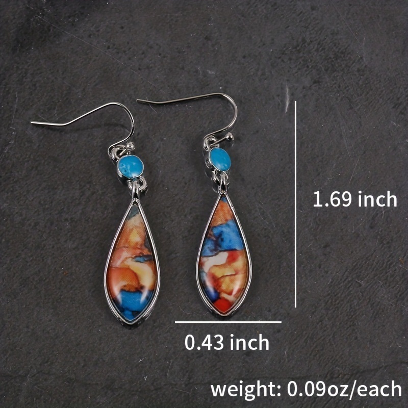 dropship 925 Sterling Silver Natural Turquoise Natural Gemstones Earrings Wedding Engagement Bride Jewelry