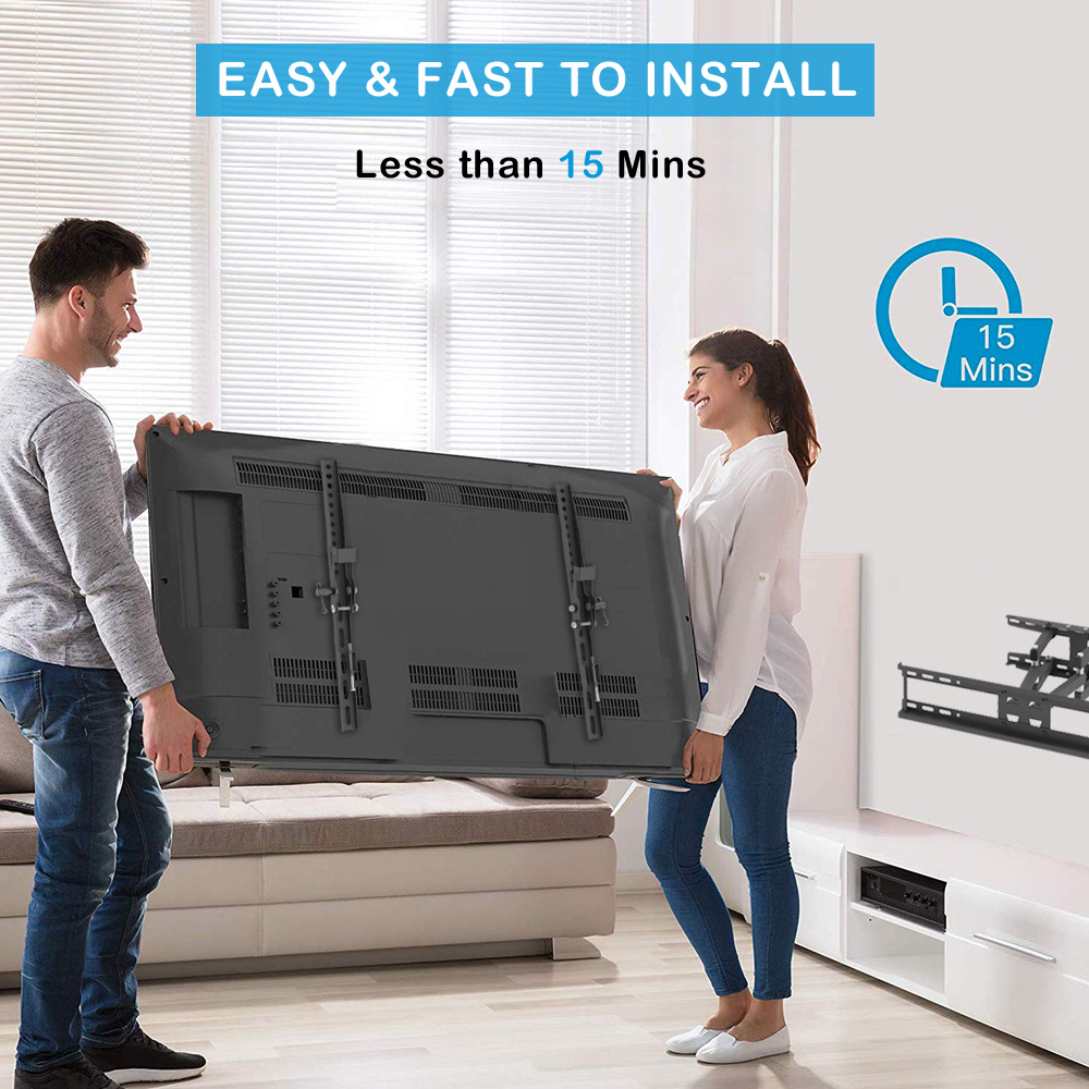 dropship LEADZM TMDS-204 32"-70" 110Lbs VESA600*400 Full Motion TV Wall Mount Tilt Range 0-15° YF