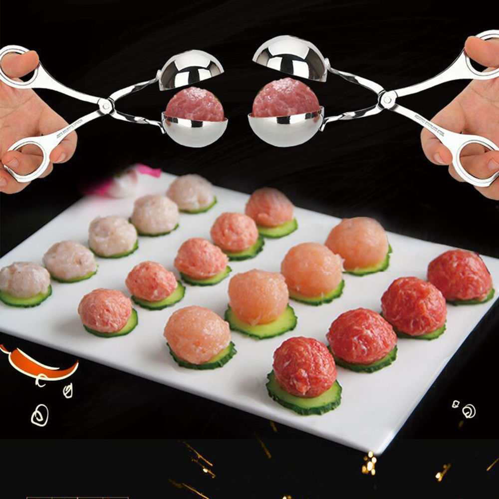 dropship Stainless Steel Meatball Maker Clip Fish Meat Ball Rice Ball Making Mold Form Tool Kitchen Accessories Gadgets Cuisine
