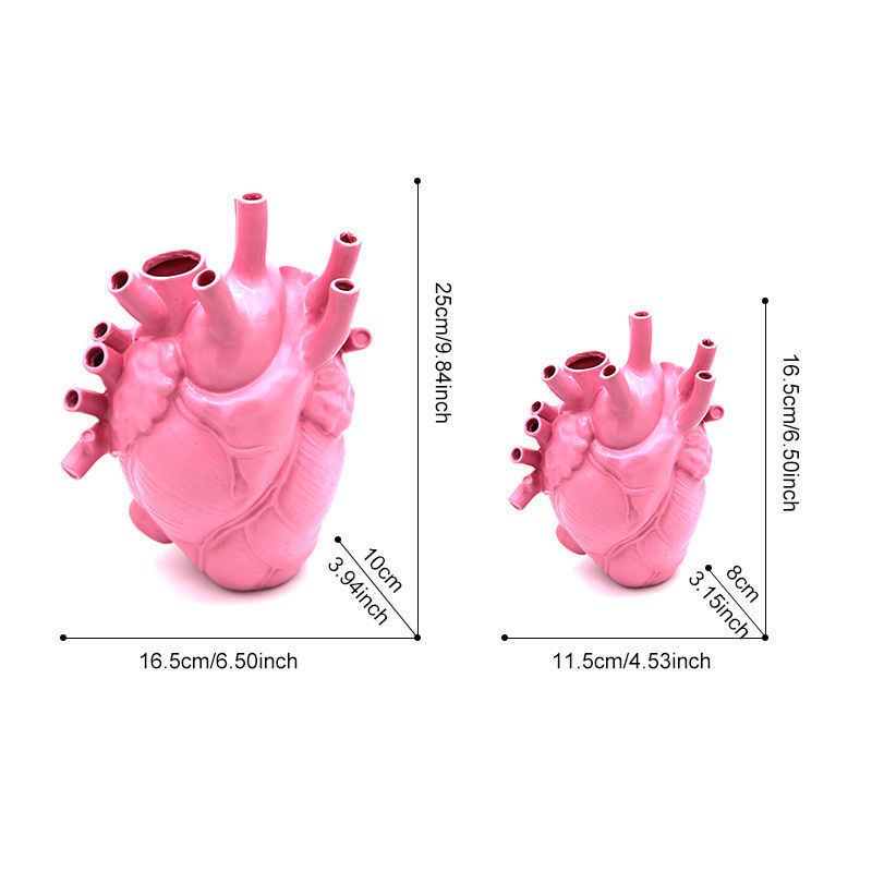 dropship Vase In The Shape Of Human Heart; Home Decoration; Desktop Art Craft Ornament; Exquisite And High-end Indoor Vase; Organ Design Flower Container