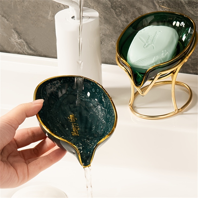 dropship 1pc, Soap Box Household Drain Soap Box Creative No-punch Storage Shelf Soap Dish Bathroom Accessories