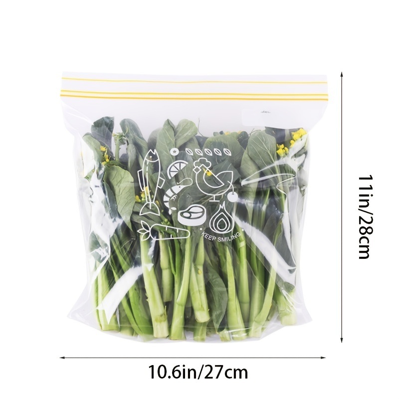 dropship 15pcs Large Sealed Bags; Food Grade Freshness Packaging Bags; Self Sealing Household Food Storage Bags; Thickened Refrigerator Organizer Bags; Vacuum Freshness Bags