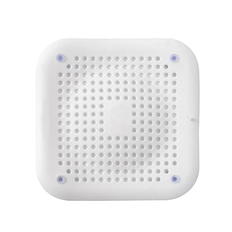 dropship Square Hair Drain Cover for Filter Shower; Drain Protection Flat Strainer Stopper with 4 Suction Cups; Sink Drain for Bathroom