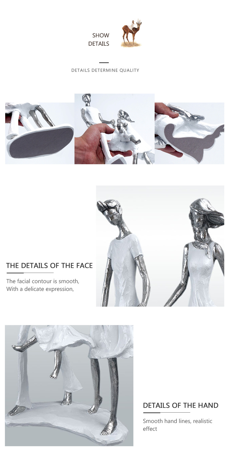 dropship NORTHEUINS Resin Family Statues Nordic Creative Abstract Figurines for Interior Home Living Room Desktop Decoration Accessories