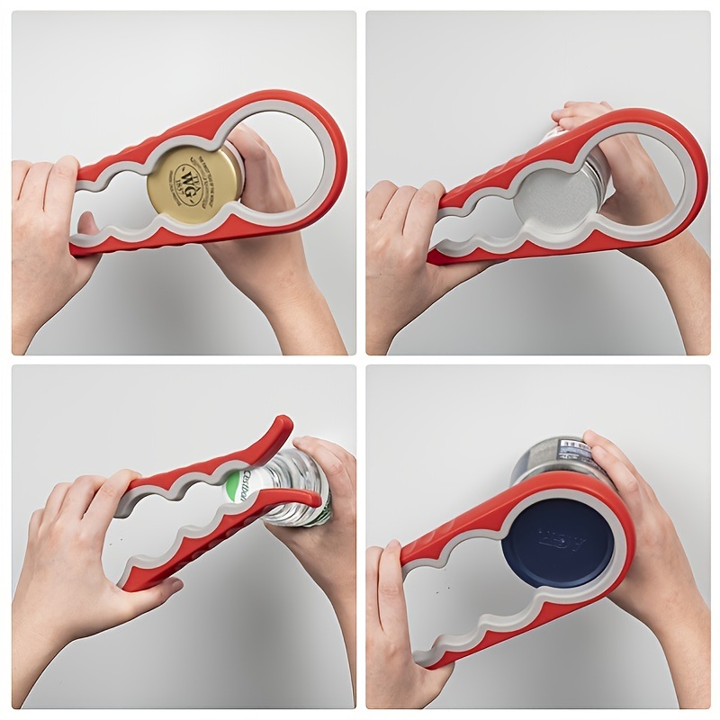 dropship 1pc Lid Opener Tool; Jar Opener For Weak Hands; Multi Function Can Opener For Seniors; Rubber Grip Bottle Opener