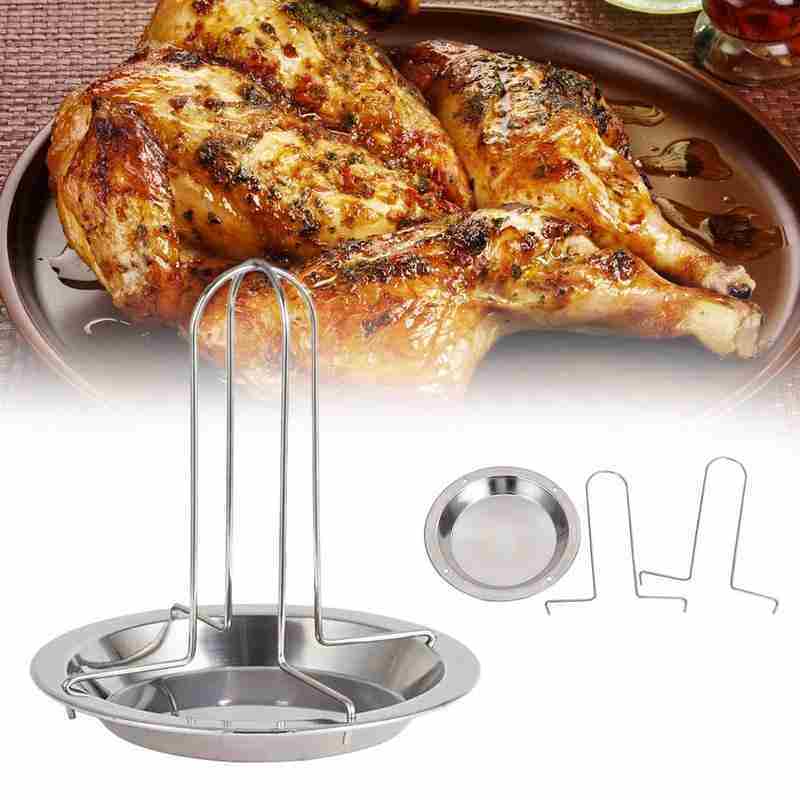 dropship 1 Pc Grilled Chicken Rack Barbecue Grillen Cooking Camping Roaster Bbq Rack Accessories Outdoor Rack Chicken Non-stick Pan