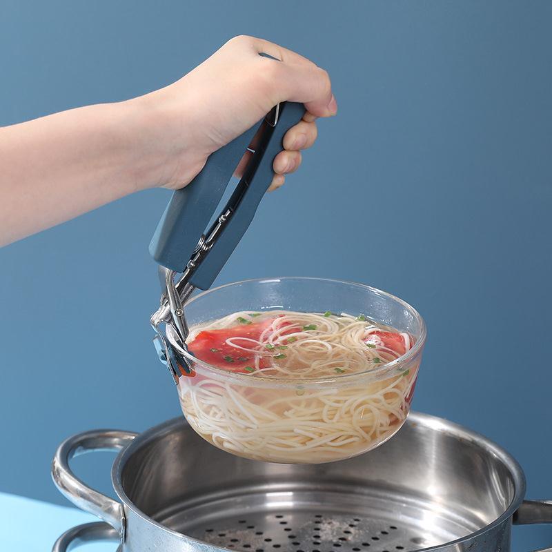 dropship 1pc Stainless Steel Gripper Clip; Bowl Plate Pot Pan Dish Clip; Foldable Anti-scalding Tray-lifter Pot Holder Kitchen Tool