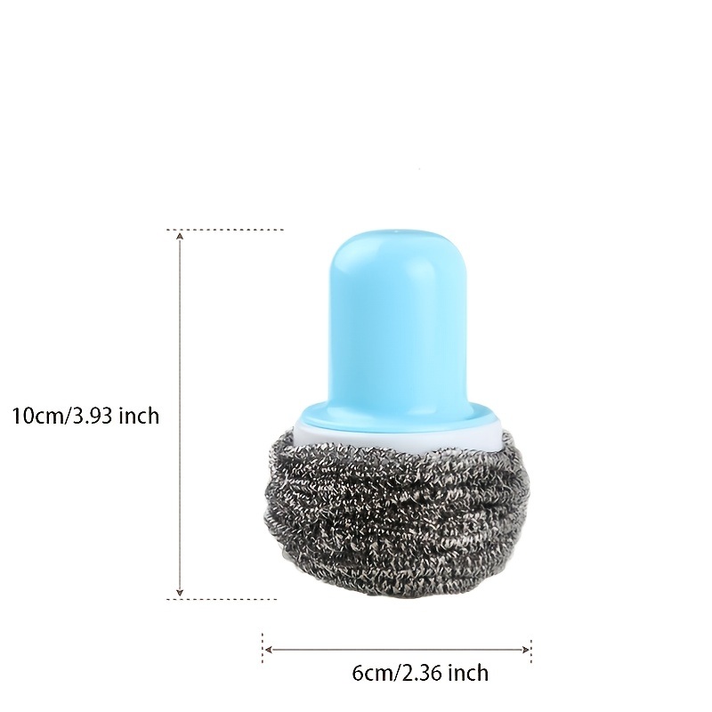 dropship 3pcs Household Dishwashing Brush; Creative Steel Ball Stainless Steel Brush With Handle; Kitchen Decontamination Cleaning Ball Pot Brush
