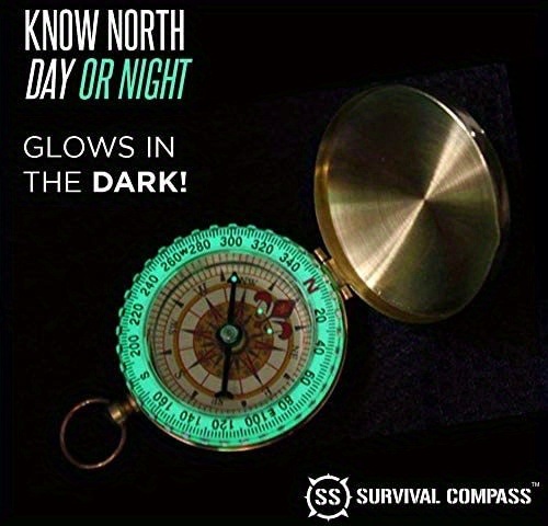 dropship G50 Pocket Watch Vintage Flip Compass; Multi-functional Luminous Pure Copper Compass For Outdoor Mountaineering