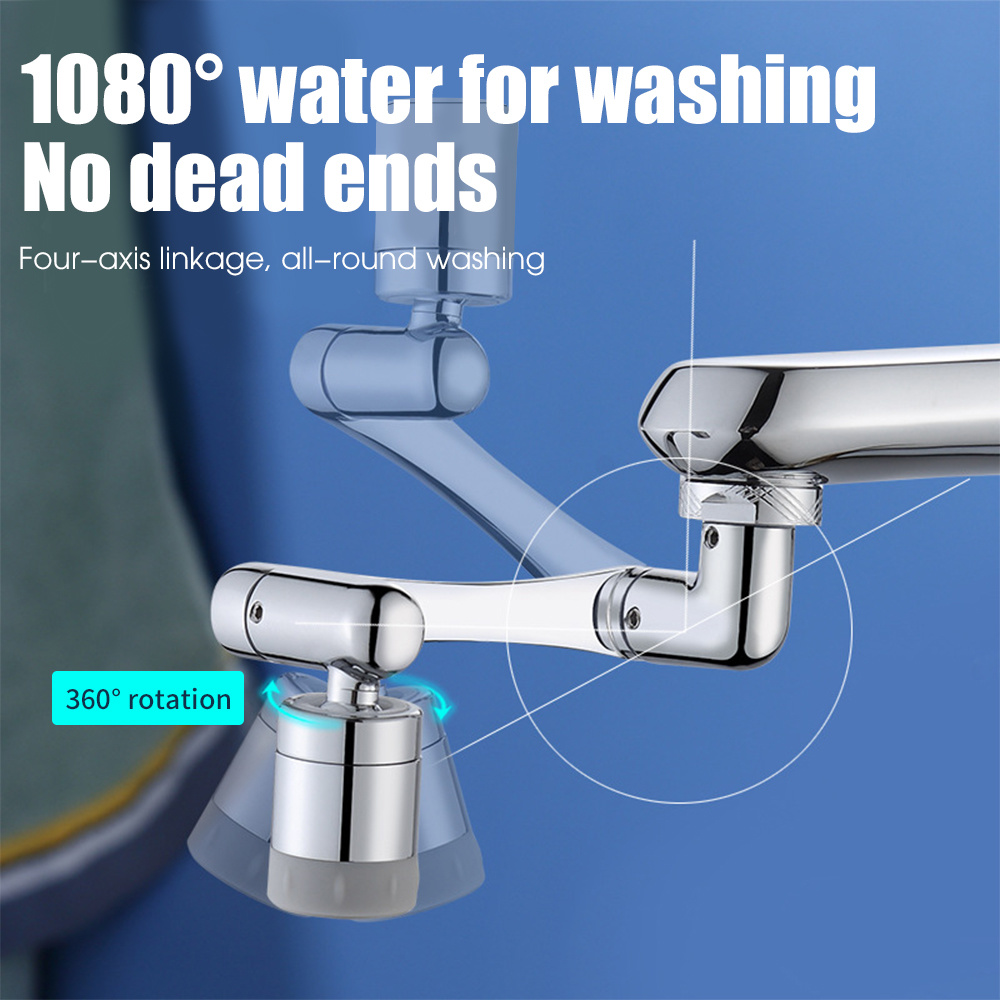 dropship 1080° Rotatable Filter Faucet Spray Head Wash Basin Faucet Extender Adapter Anti-Splash Kitchen Tap Extend Bathroom Accessories