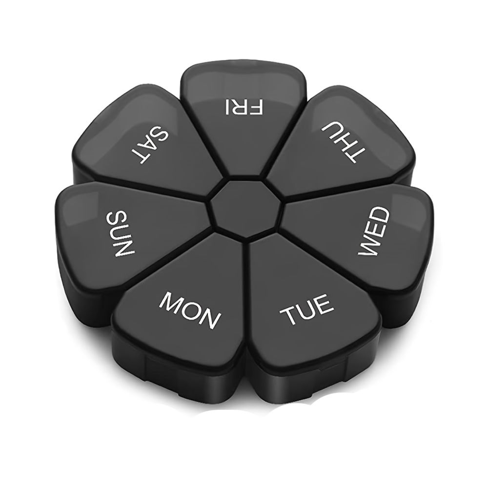 dropship 1pc Large Weekly Pill Organizer; 7 Day Portable Pill Box Case For Vitamin; Cod Liver Oil; Pills; Supplements; Flower Medicine Organizer-Arthritis Friendly; Travel Pill Container