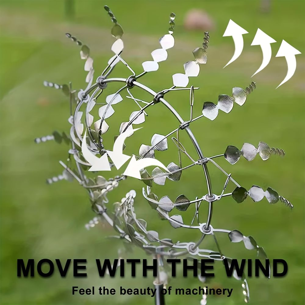 dropship Outdoor Metal Windmill For Yard And Garden Decoration, Dynamic Wind Sculpture, Easy To Install, Beautiful And Durable, Wind Power Rotates Sculpture, Creative Garden Windmill Decoration
