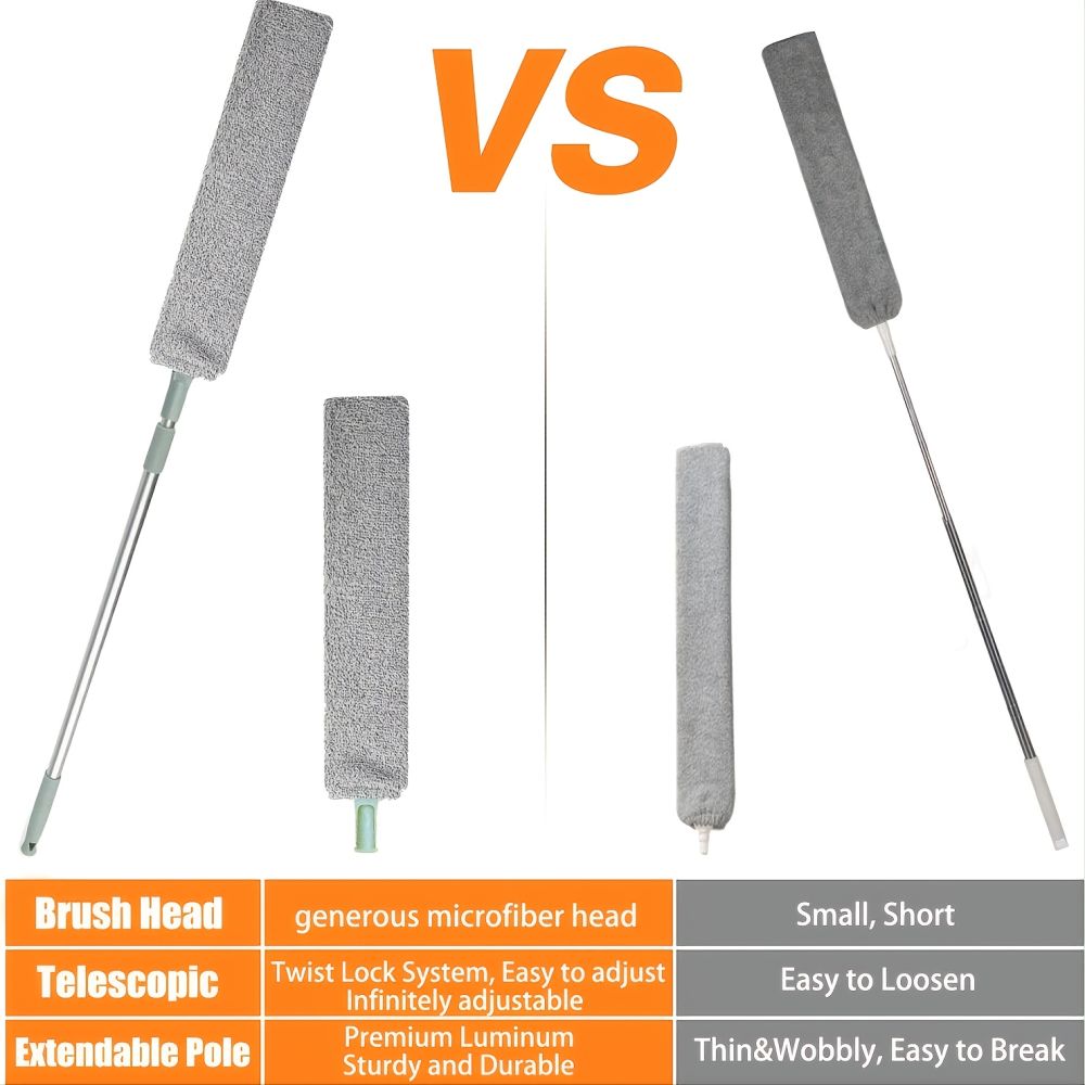 dropship 1pc Dust Cleaner, Microfiber Duster, Retractable Gap Dust Cleaning Artifact, Long Handle Microfiber Brush