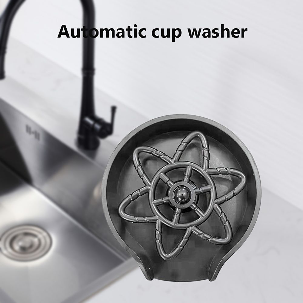 dropship 1pc Glass Rinser For Kitchen Sink; Bottle Cup Washer For Sink Attachment; Kitchen Bar Sink Cleaner; Bottle Washer; Kitchen Sink Automatic Flushing Device