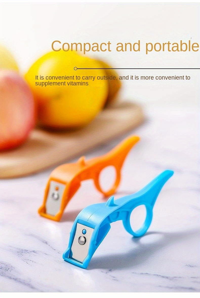 dropship 1pc, Portable Fruit Peeler, Stainless Steel Ring Pear Orange Kiwi Peeling Knief, Multi-functional Potato Vegetable Kitchen Dining Tool