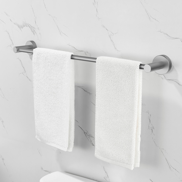 dropship Bathroom Hardware Set; Thicken Space Aluminum 6 PCS Towel bar Set- Gun Grey 24 Inches Wall Mounted