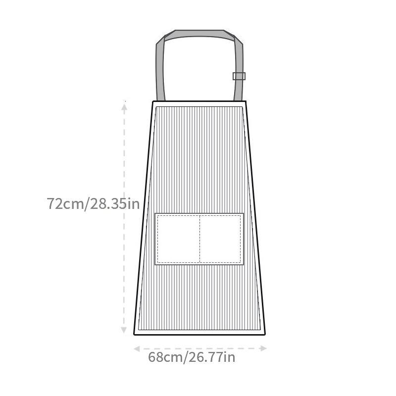 dropship 1pc Adjustable Kitchen Cooking Apron Cotton And Linen Machine Washable With 2 Pockets