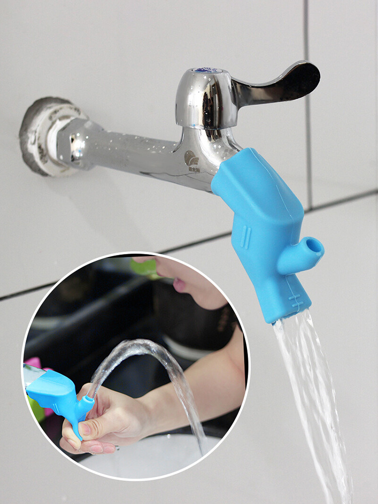 dropship 1pc Bathroom Sink Nozzle Faucet Extender Rubber Elastic Water Tap Extension Kitchen Faucet Accessories For Children Kid Hand Washing