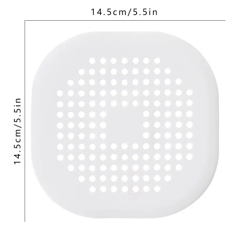 dropship 1pc Square Drain Hair Catcher, Hair Filter With Suction Cup, Sink Anti-Clog Filters, Tub Shower Floor Drain Plugs, Easy To Install, Suit For Bathroom, Bathtub, Kitchen, Bathroom Accessories