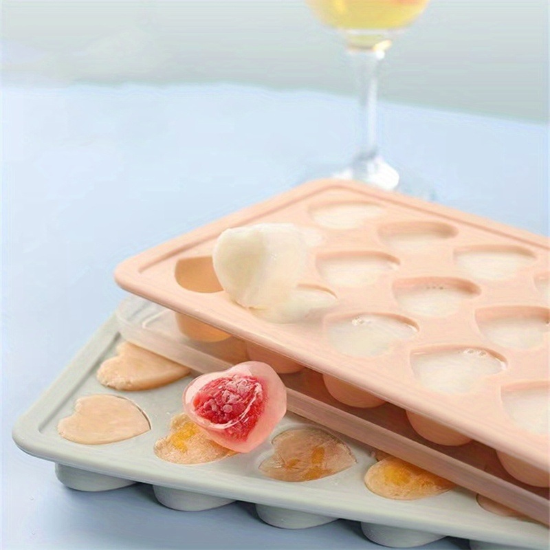 dropship 1pc Silicone Heart-shaped Ice Tray Ice Cube Mold Homemade Ice Cube Box Refrigerator Ice Maker