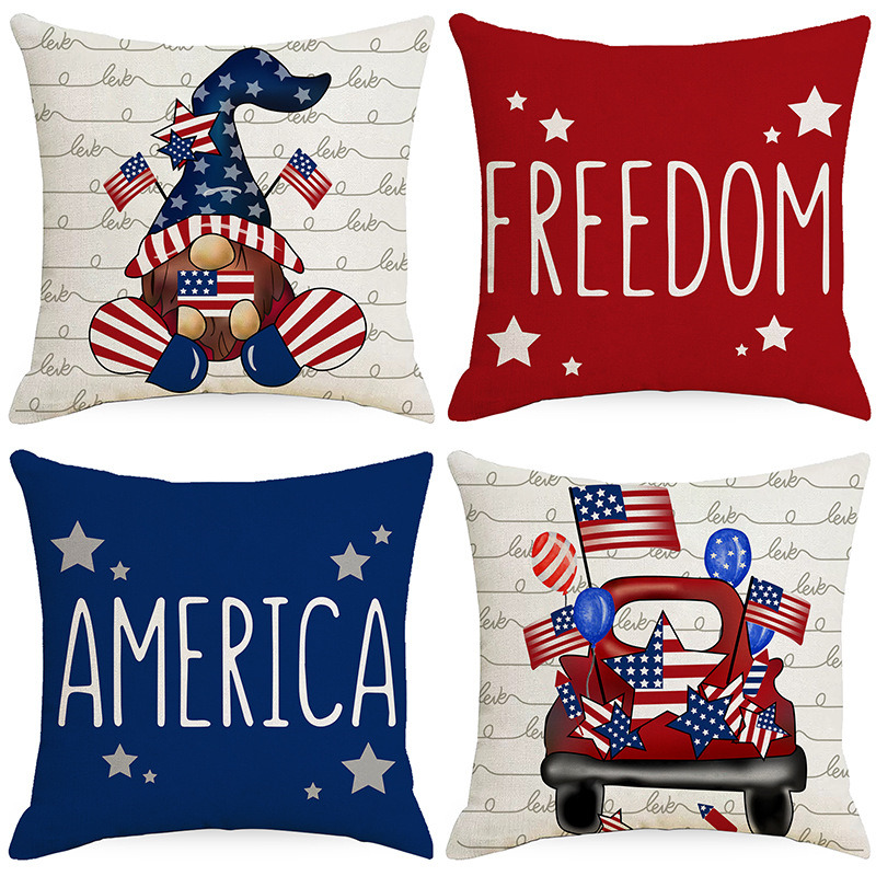 dropship 4th of July Decorations Pillow Covers Stripes Patriotic Throw Pillow Covers
