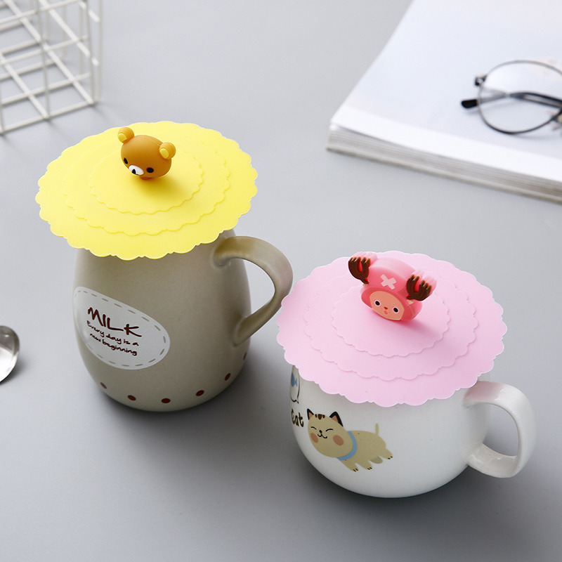 dropship 1pc Creative Silicone Cup Cover With Leak-proof And Dustproof Design; Suitable For Ceramic Tea Cup And Water Cup; Sealed Bowl Lid For Multi-purpose Use