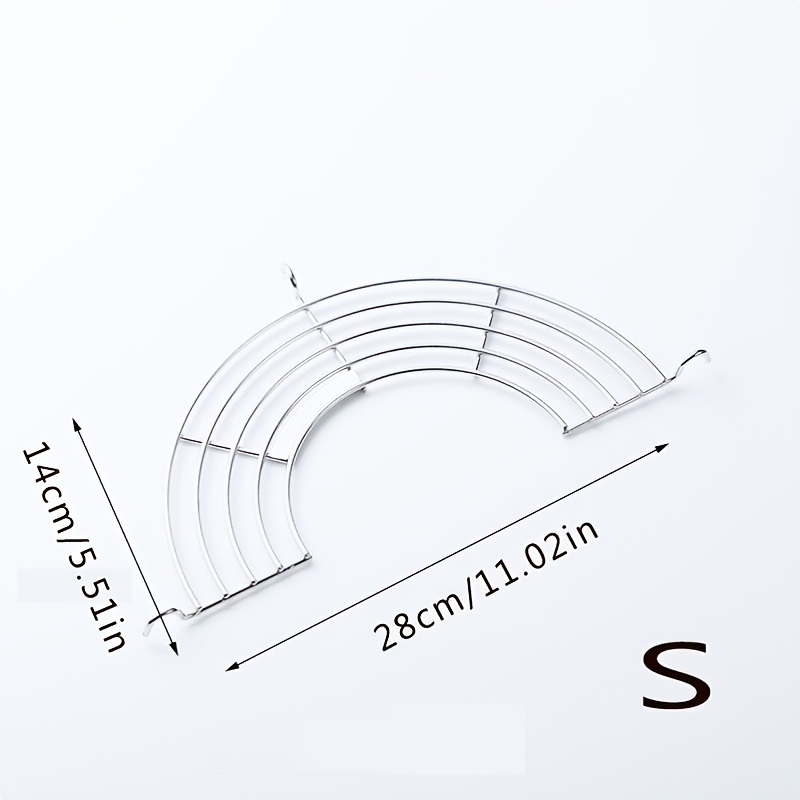 dropship 1pc; 304 Stainless Steel Semi-circular Oil Draining Rack; BBQ Frying Rack; Kitchen Steaming Rack; Oil Filter Insulation Rack