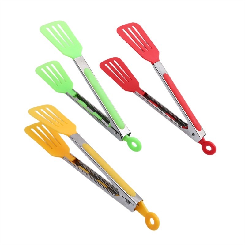 dropship 1pc Cross-border Exclusively For 9-inch Nylon Square Head Food Clip Barbecue Clip Flat Clip Bread Clip Stainless Steel Food Clip